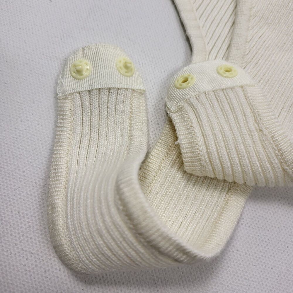Love Tree Off White Ribbed‎ Long Sleeve Neck Body Suit Size Large Snap Closer - Picture 8 of 8